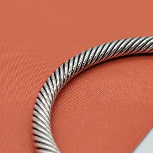 DAVID YURMAN 5mm Cable Classic Pearl Bracelet Pavé Diamonds Sterling Silver 7 in - Picture 6 of 8